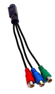 7-pin SVideo Male to (3) RCA Females-RGB