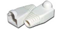 WHITE RJ45 Snagless Cable Boot - 50pk