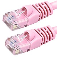 1 ft. PINK CAT5E UTP Cable with Boots