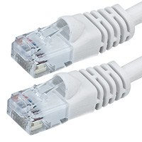 Image of 6 ft. WHITE CAT5E UTP Cable with Boots
