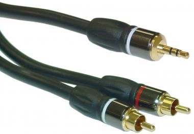 50 ft PREMIUM 3.5mm Male to (2)RCA Males