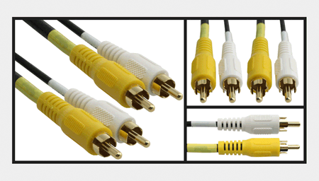 6 ft. Composite A/V Cable - White,Yellow
