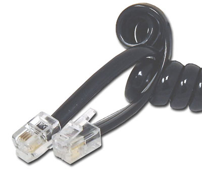 Image of 7 ft. 4C Handset Telephone Cable-BLACK