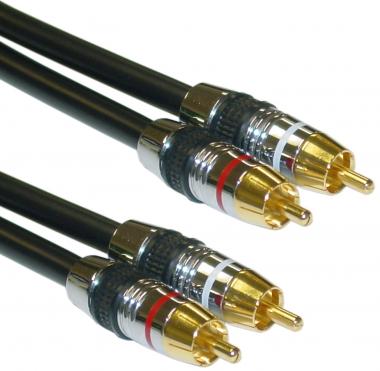 Image of 12 ft RCA Premium Grade 24K Gold -Red/Wh