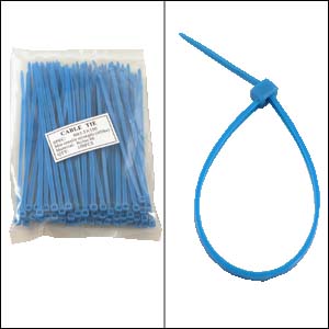 4" BLUE Nylon Cable Tie - 100 pack
