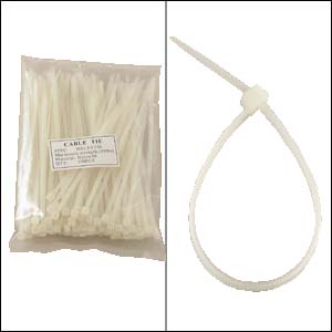 8" CLEAR Nylon Cable Tie - 100 pack