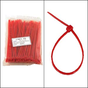 8" RED Nylon Cable Tie - 100 pack