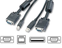 15 ft. USB 2.0 A/B + SVGA M/F w/Ferrites