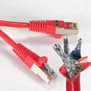 100 ft. RED CAT5E Shielded Patch Cable