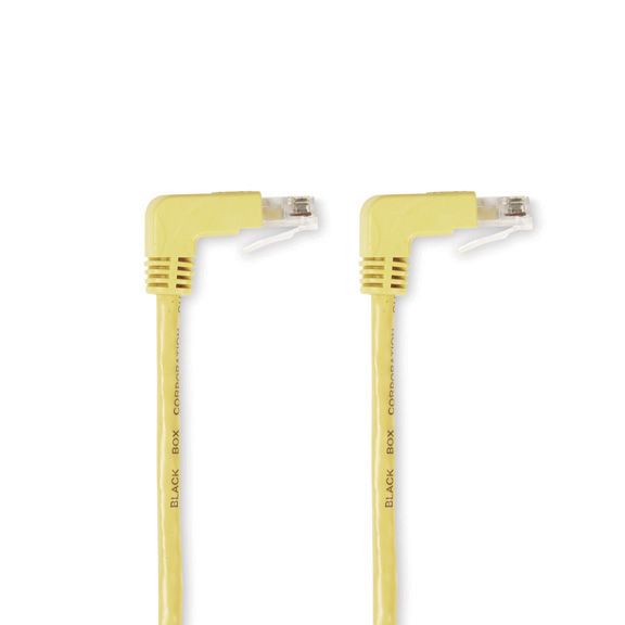 3 ft. CAT5E 90 Down to 90 Down-YELLOW