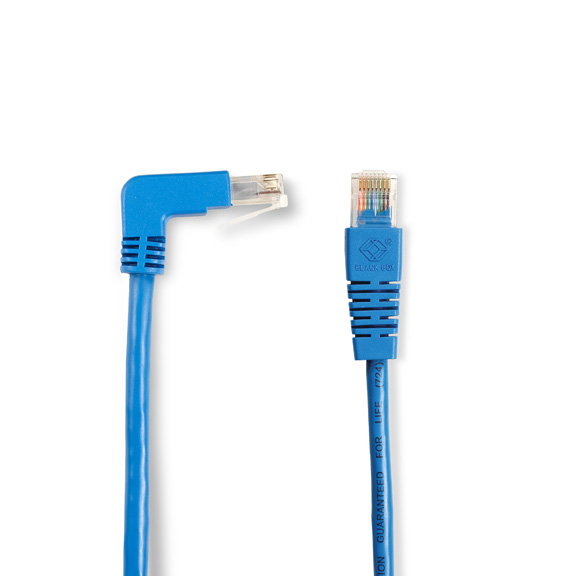 3 ft. CAT5E 90 Down to Straight - BLUE