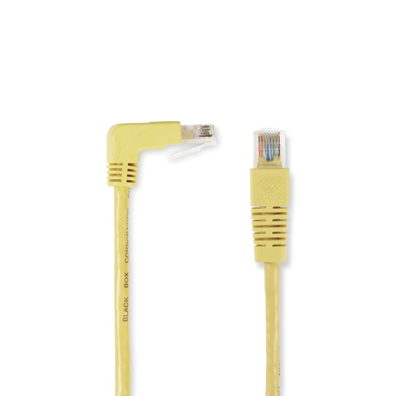 3 ft. CAT5E 90 Down to Straight - YELLOW