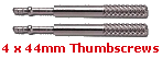 D-Sub Slotted Metal Thumbscrews (2 pk)