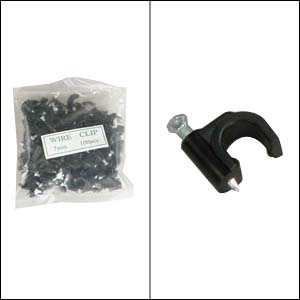 Cable Clips - Black - 100 pieces per bag