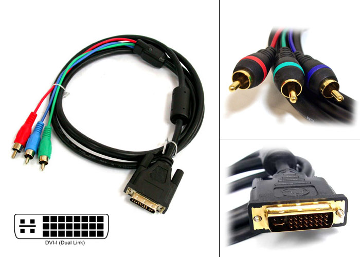 12 ft DVI-I Dual Link to Component Video