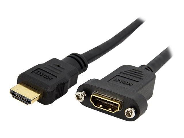 3 ft. HDMI Male/Female Panel Mount Cable
