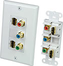 Image of 2 HDMI + 3 RCA (Red,Green,Blue)Wallplate
