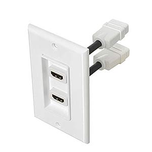 2-port HDMI Wall Plate, with Short Cable