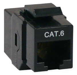 CAT6 UTP RJ45 F/F Snap-in Coupler-BLACK
