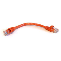 Image of 6" ORANGE CAT5E UTP Cable with Boots