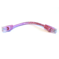 6" PINK CAT5E UTP Cable with Boots