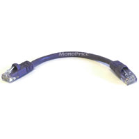6" PURPLE CAT5E UTP Cable with Boots