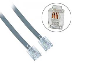 Image of 14 ft. RJ11 4C Straight Modular Cable