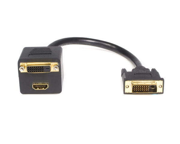 Image of 1 ft. DVI-D Male to DVI-D Female+HDMI F