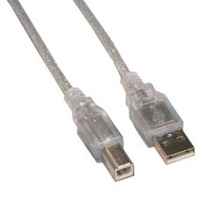 3 ft. USB 2.0 A/B Male/Male - CLEAR