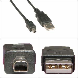 10 ft. USB 2.0 Type A to MiniB 4-pin