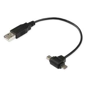 12" USB A to Mini/Micro Dual-End Cable