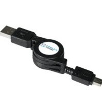 Retractable USB A to Mini-B 4-pin Cable