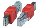 USB to RJ45 Crossover Adapter - Red